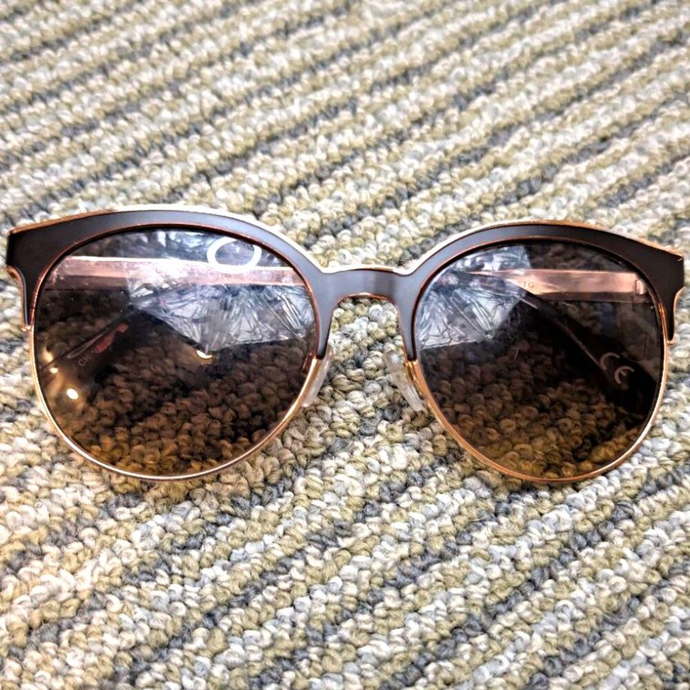 Foster Grant Falls Creek Round Browline Sunglasses – Rose Gold & Black Accent, G